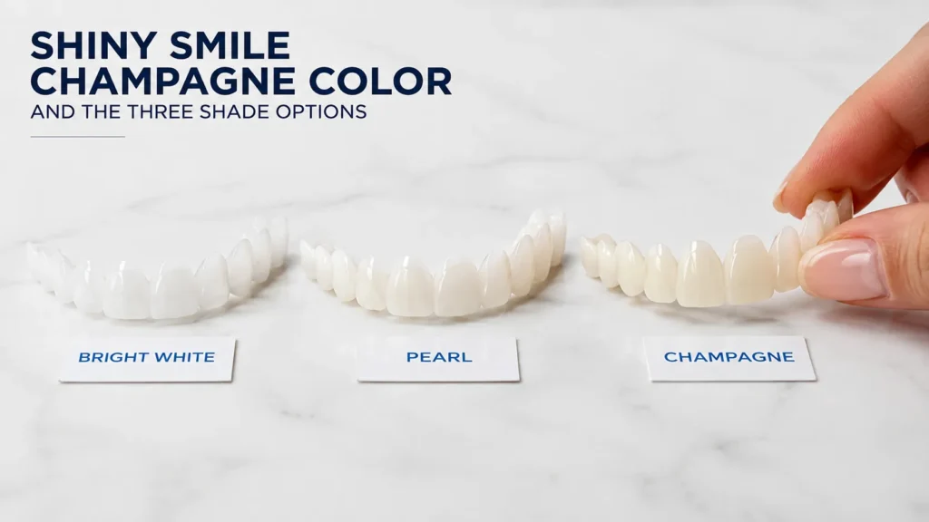 Shiny Smile Champagne Color and the Three Shade Options