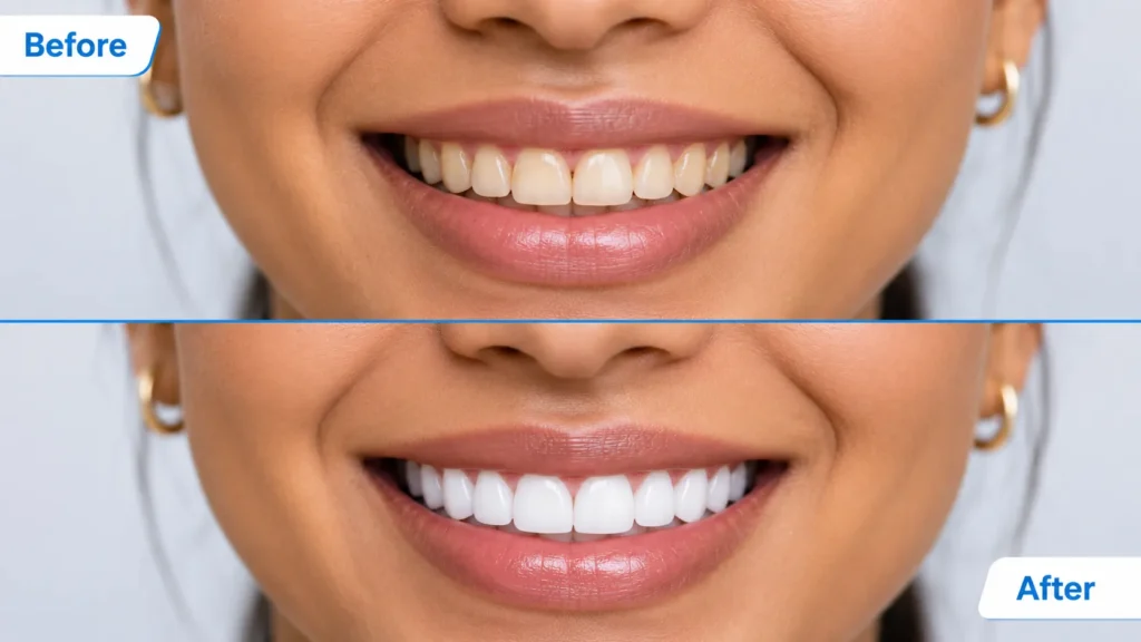 Shiny Smile Veneers Before and After