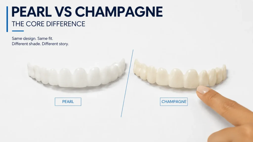 Shiny Smile Veneers Pearl vs Champagne - The Core Difference