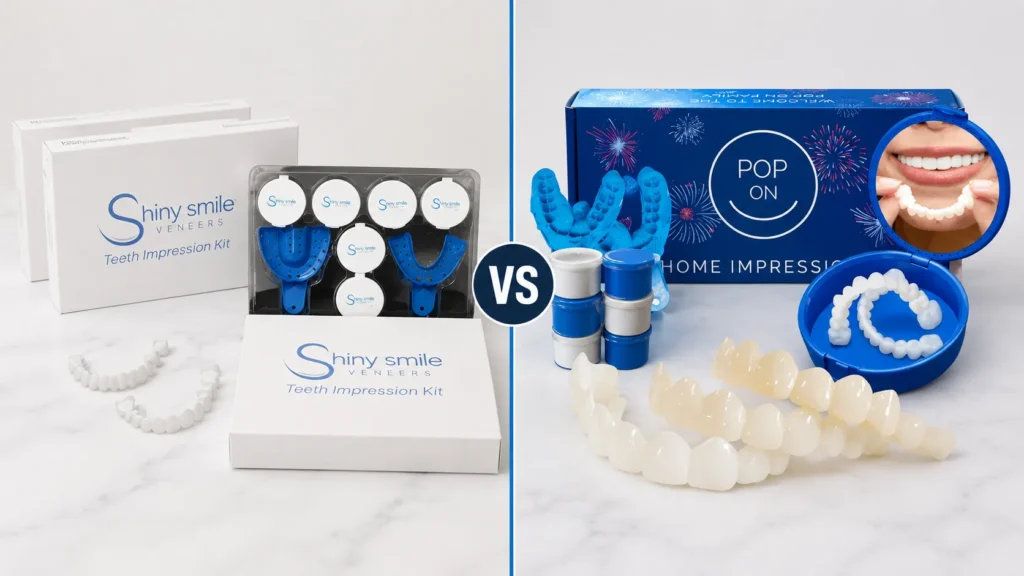 Shiny Smile vs Pop On Veneers