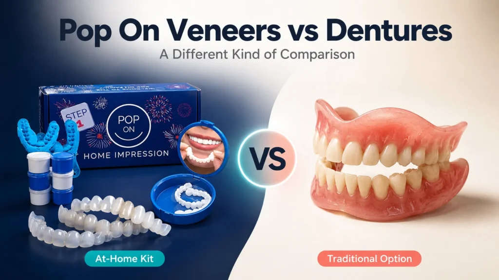 Pop On Veneers vs Dentures