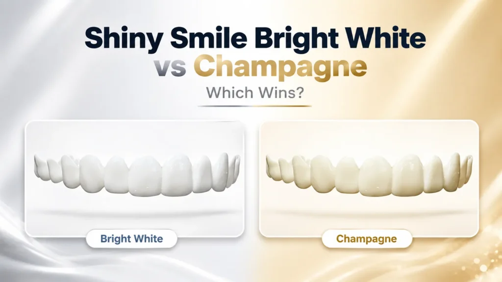 Shiny Smile Bright White vs Champagne