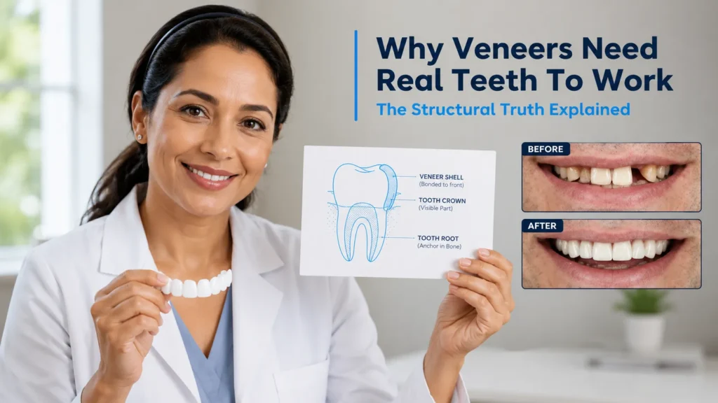 Why Veneers Need Real Teeth To Work